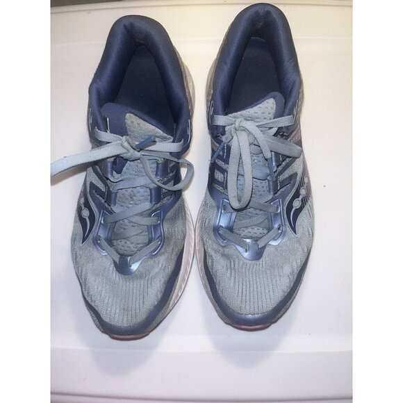 Saucony Womens Ride ISO Blue Purple Everun Running Gym Shoes Size 8.5 - Picture 14 of 15